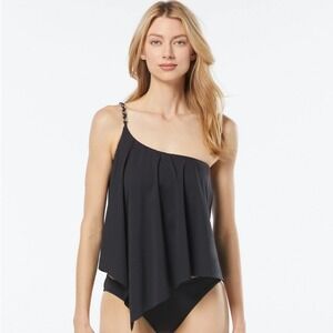 NWT - Michael Kors One Shoulder Tankini Top - Chain Solids - Size S
